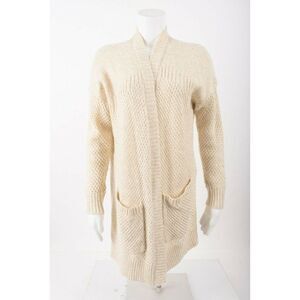 American Eagle Outfitters Womans Sweater Cardigan Sz L Beige Oatmeal Open Front